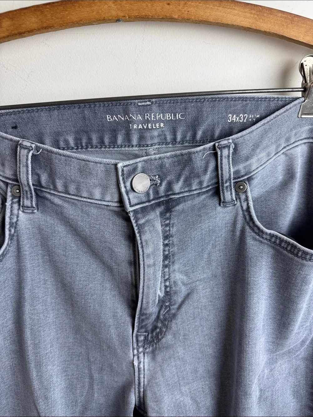 Banana Republic Slim Luxe Traveler Jean Luxe Grey 34 x 32
